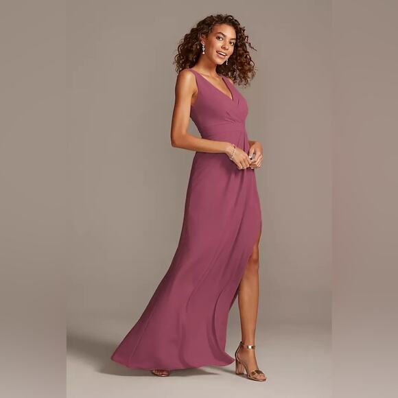 NWT David’s Bridal Pleated Tank Stretch Crepe Bridesmaid Dress 10 STYLE# F20104 - Picture 1 of 14
